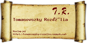 Tomasovszky Rozália névjegykártya