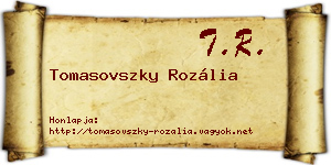 Tomasovszky Rozália névjegykártya