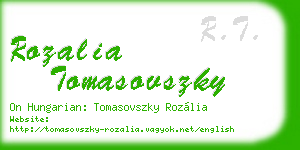rozalia tomasovszky business card