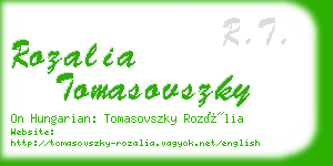 rozalia tomasovszky business card